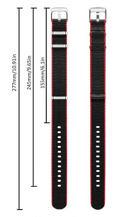 Ремешок НАТО из качественного нейлона черный 22 мм Ремешки и браслеты для часов