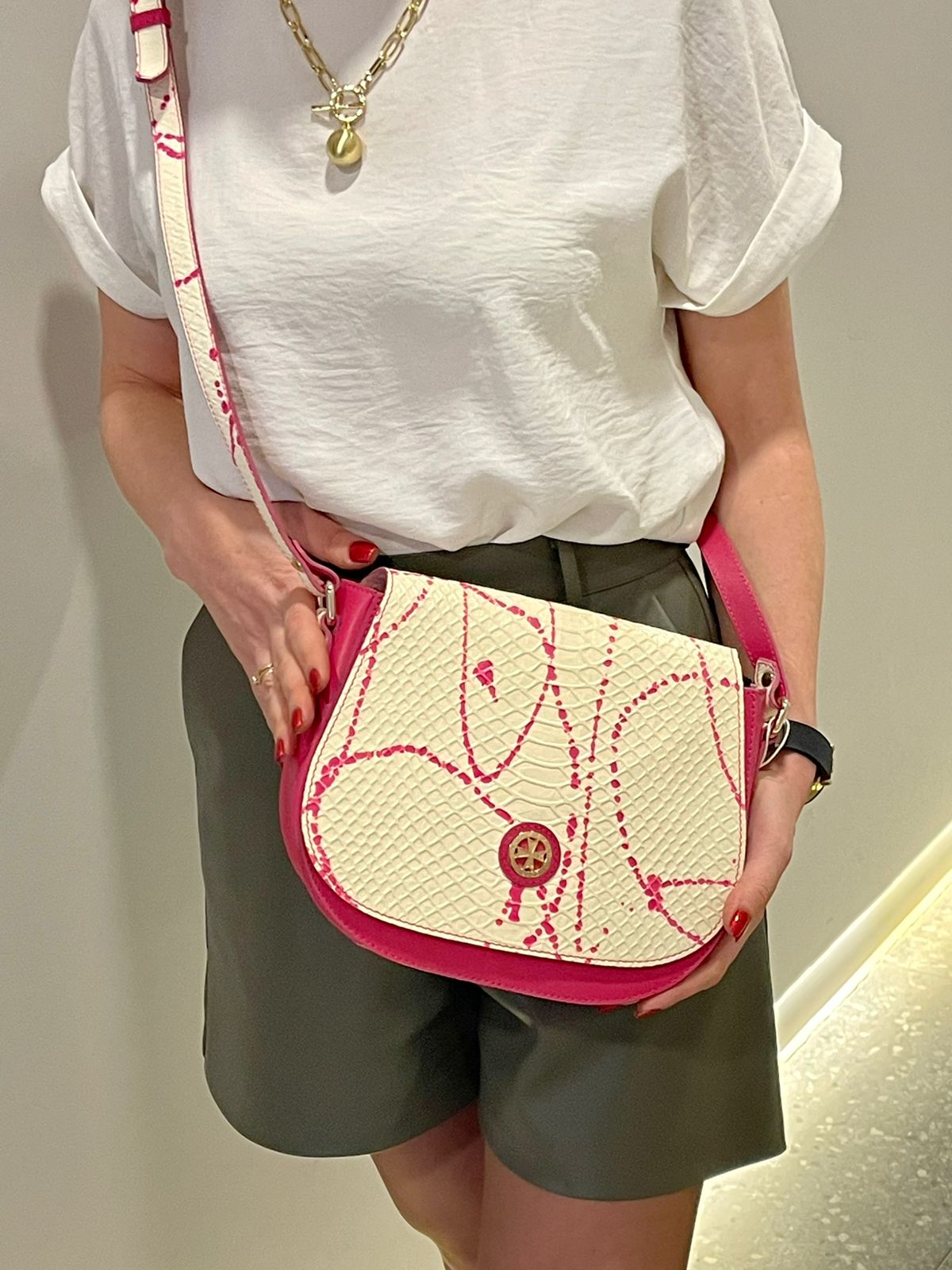 Сумка-клатч Narvin9960-N.Anaconda Pink Сумки