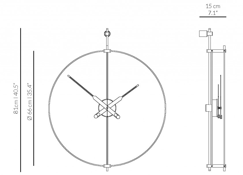 Фото часов Часы Nomon BARCELONA PREMIUM MINI black/walnut d66, h81 cm