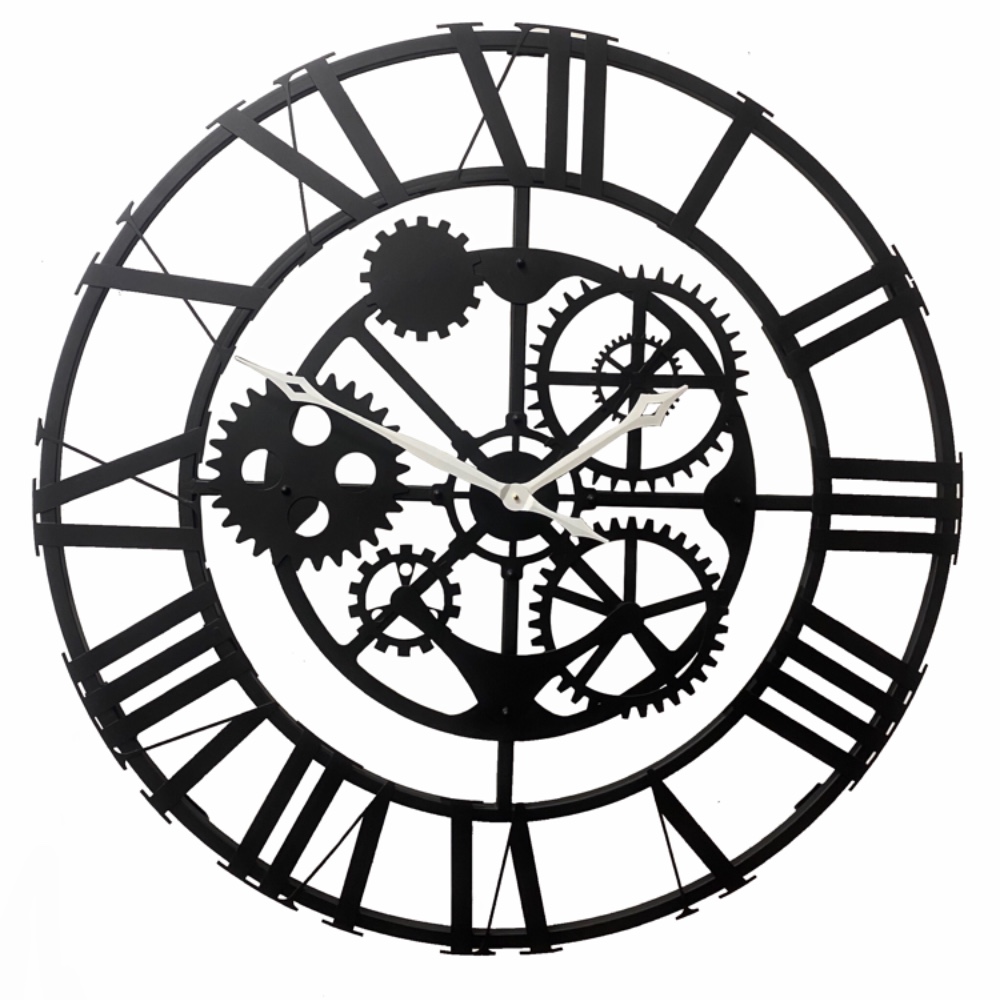 Фото часов Настенные часы Династия 07-020 Большой Скелетон Римский Черный