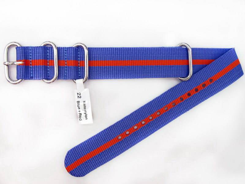Ремешок nato-nylon-blue-red-22 Ремешки и браслеты для часов