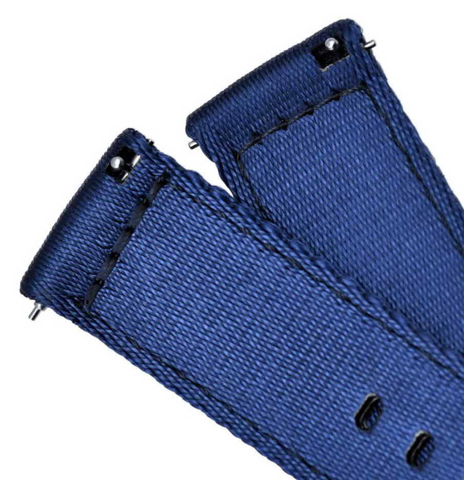 Ремешок из качественного нейлона черный с пряжкой PVD 24 мм Ремешки и браслеты для часов