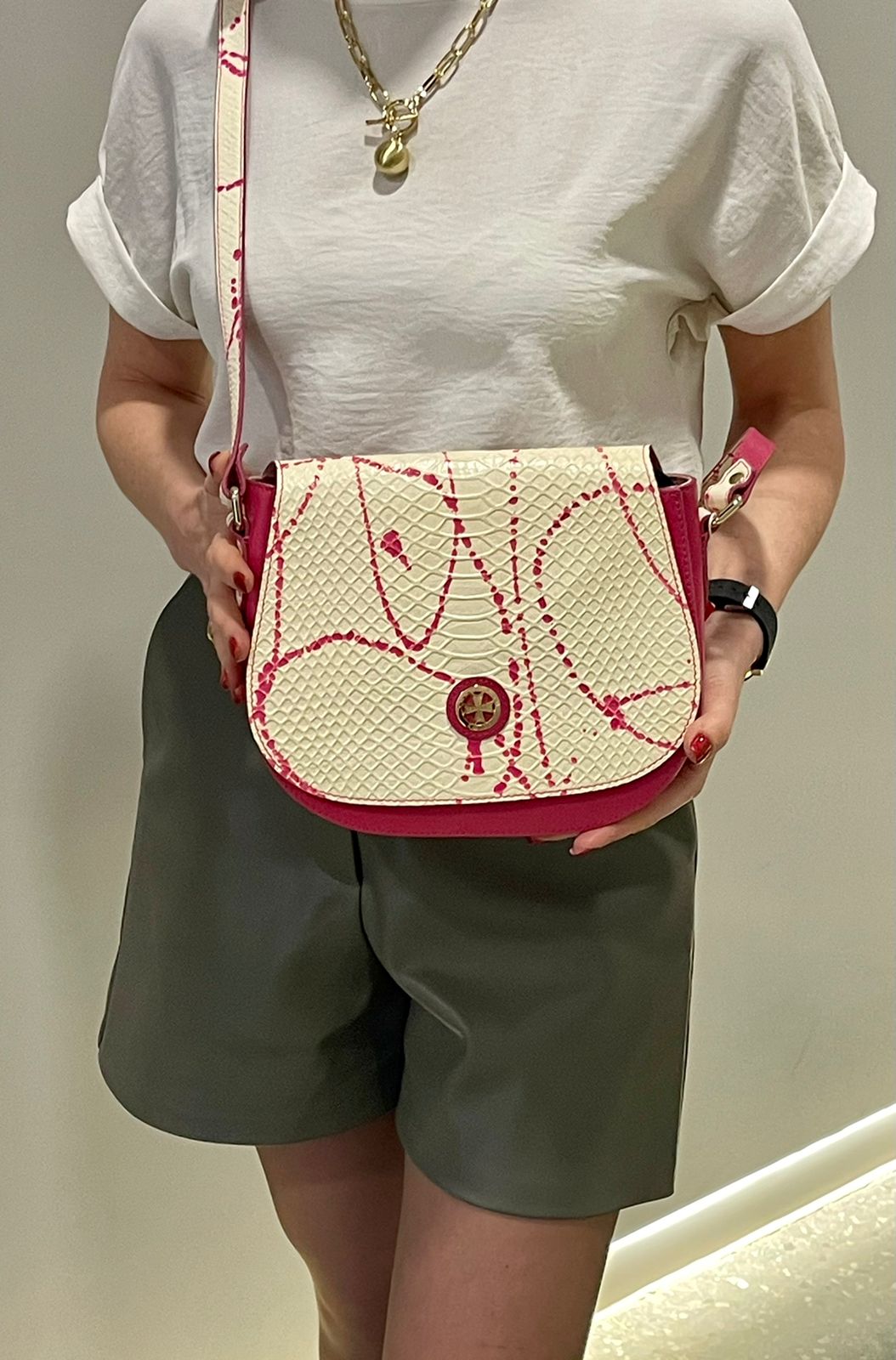 Сумка-клатч Narvin9960-N.Anaconda Pink Сумки