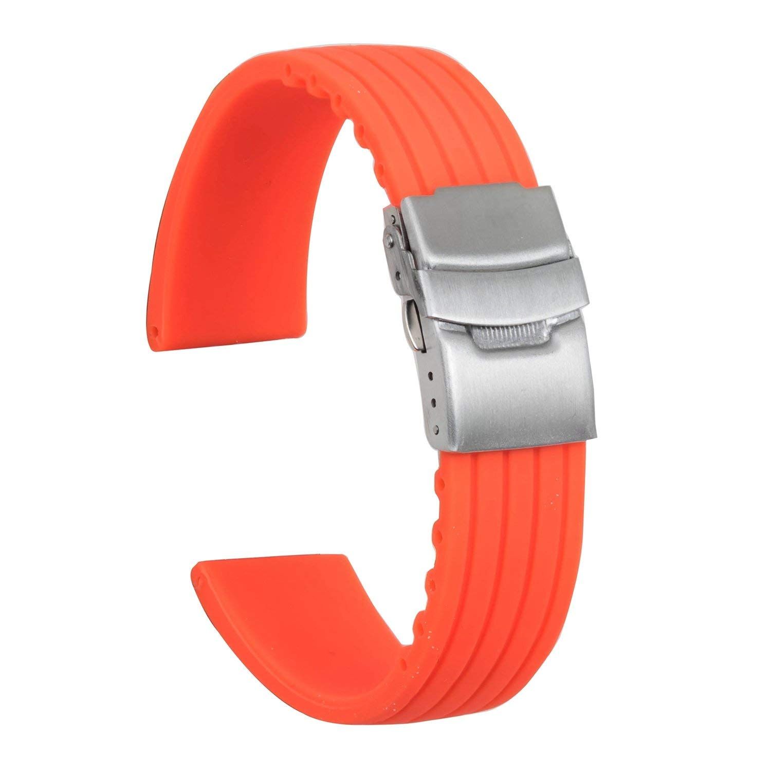 Ремешок для часов силикон с клипсой (22 мм, оранжевый) Ремешки и браслеты для часов