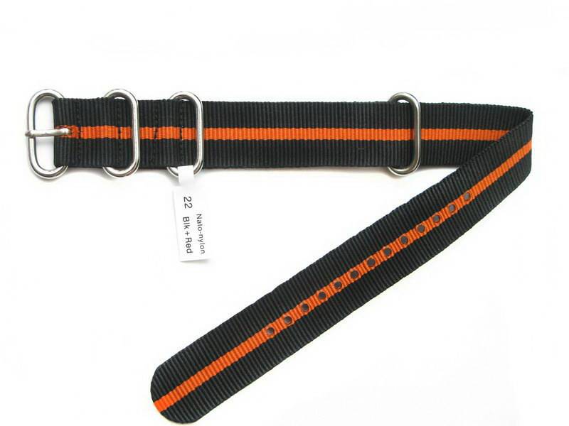 Ремешок nato-nylon-blk-red-22 Ремешки и браслеты для часов