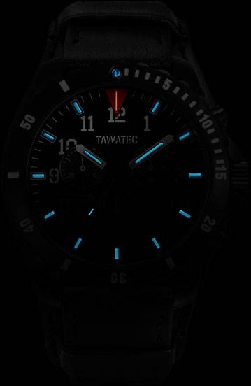 Фото часов Мужские часы TAWATEC Black Titan Diver Chrono (кварц) (300м) TWT.07.93.81B
