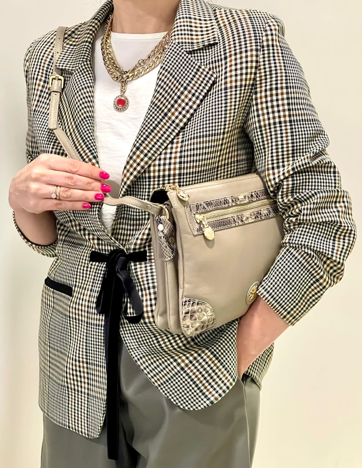 Сумка клатч Narvin 9945-N.Polo Sand/Snake Сумки