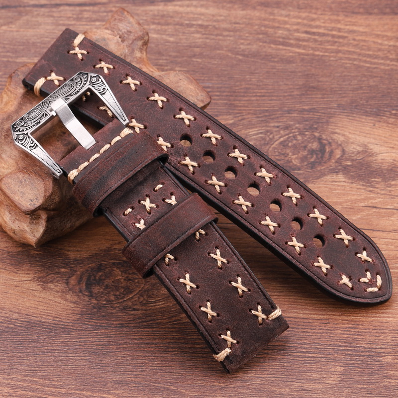 Ремешок для часов кожаный noname Coffee 24мм Ремешки и браслеты для часов