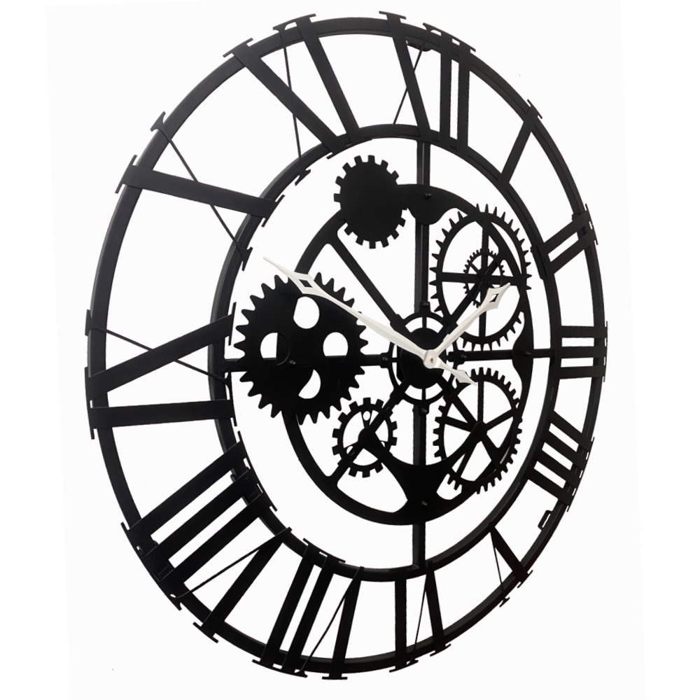 Фото часов Настенные часы Династия 07-020 Большой Скелетон Римский Черный