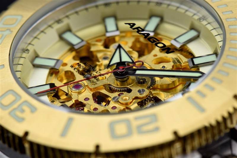 Фото часов Мужские часы Aragon Silverjet Skeleton Automatic A042GLD