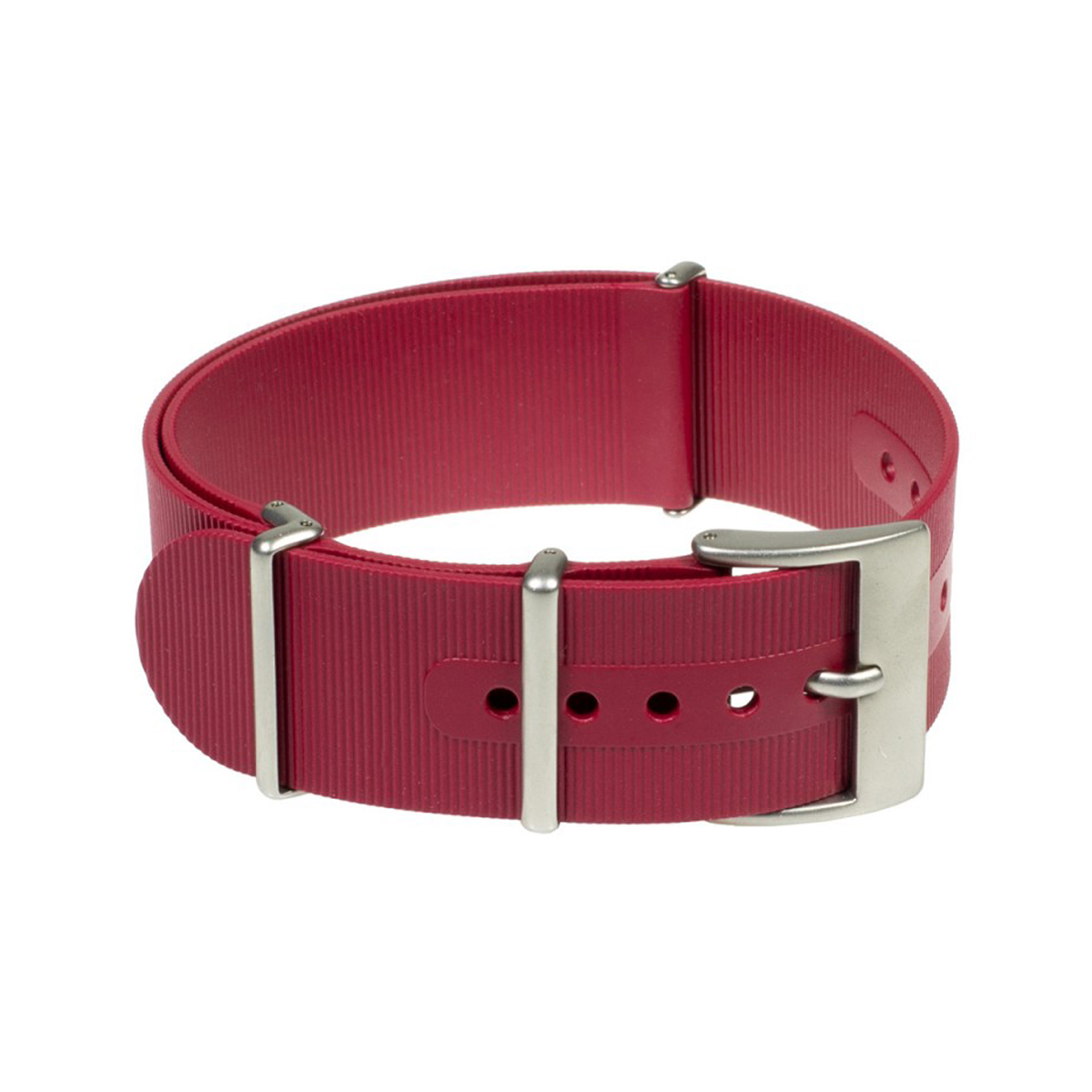 Ремешок Bonetto Cinturini НАТО каучуковый красный 22 мм - 328422 Ремешки и браслеты для часов