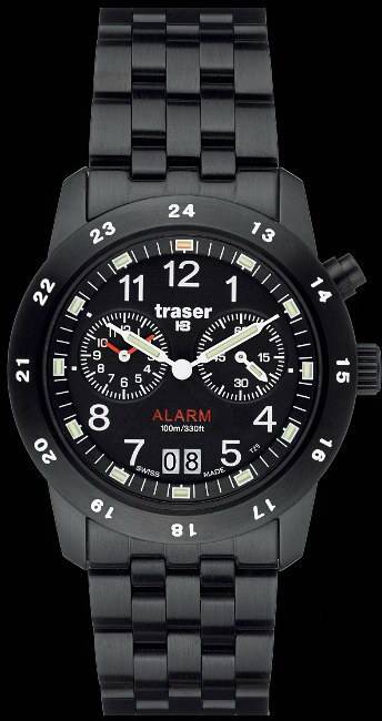 Фото часов Мужские часы Traser Classic Alarm Big Date Pro Blue Mesh (сталь) 100264-mesh