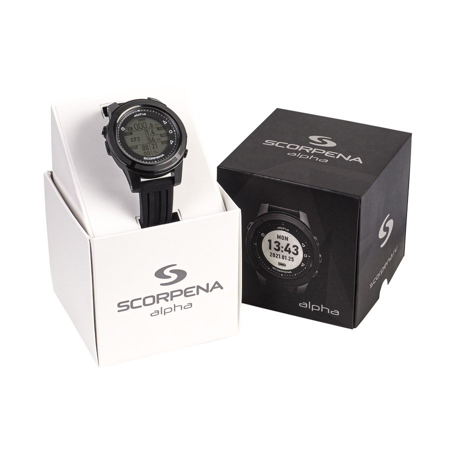 Часы/компьютер для погружений Scorpena Alpha белый S22021 Компьютеры для погружений