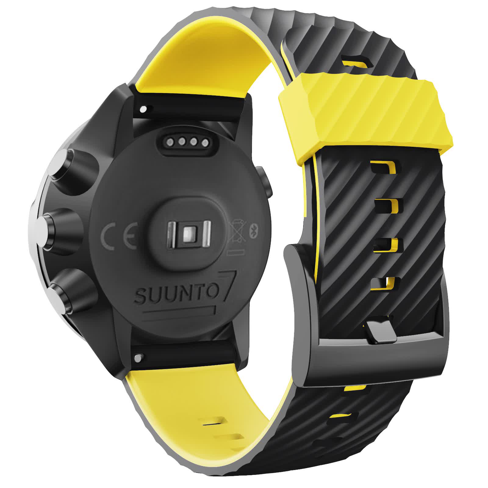 Ремешок для часов Suunto силиконовый SS050546000-noname-black-yellow (неоригинальный) Ремешки и браслеты для часов