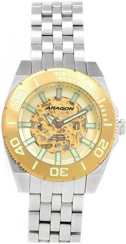 Фото часов Мужские часы Aragon Silverjet Skeleton Automatic A042GLD