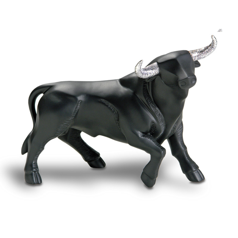 Фото часов Статуэтка Nadal 735090 "Малый Черный бык С серебряными украшенными рогами"