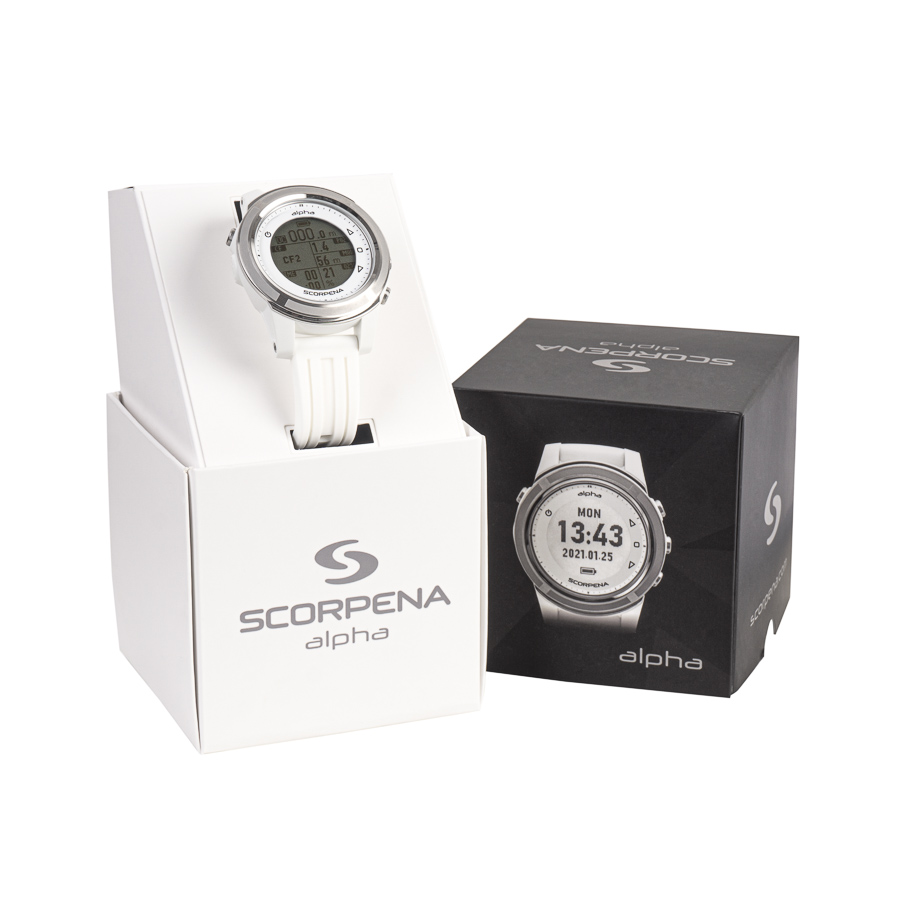 Часы/компьютер для погружений Scorpena Alpha белый S22021 Компьютеры для погружений