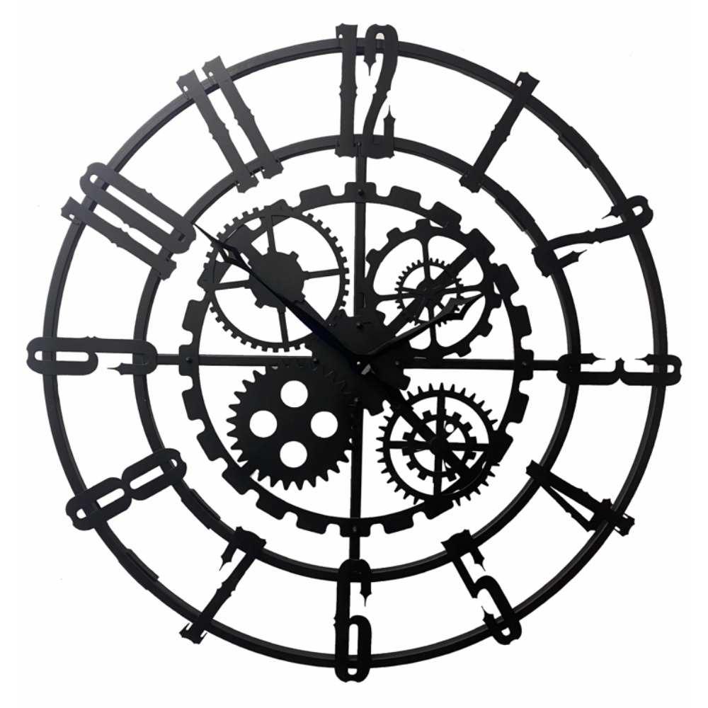 Фото часов Настенные часы Династия 07-025 Большой Скелетон Арабский Черный