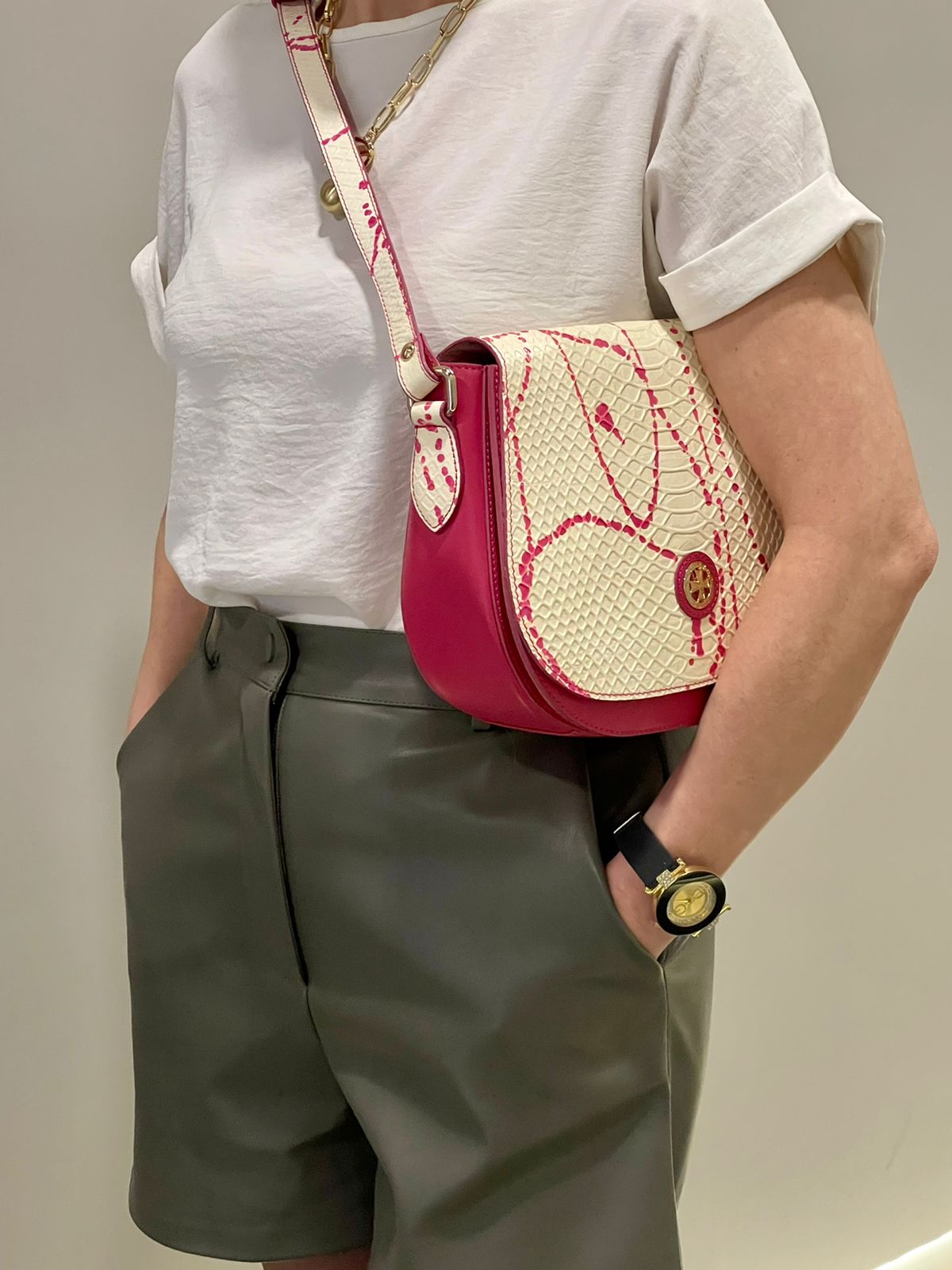 Сумка-клатч Narvin9960-N.Anaconda Pink Сумки