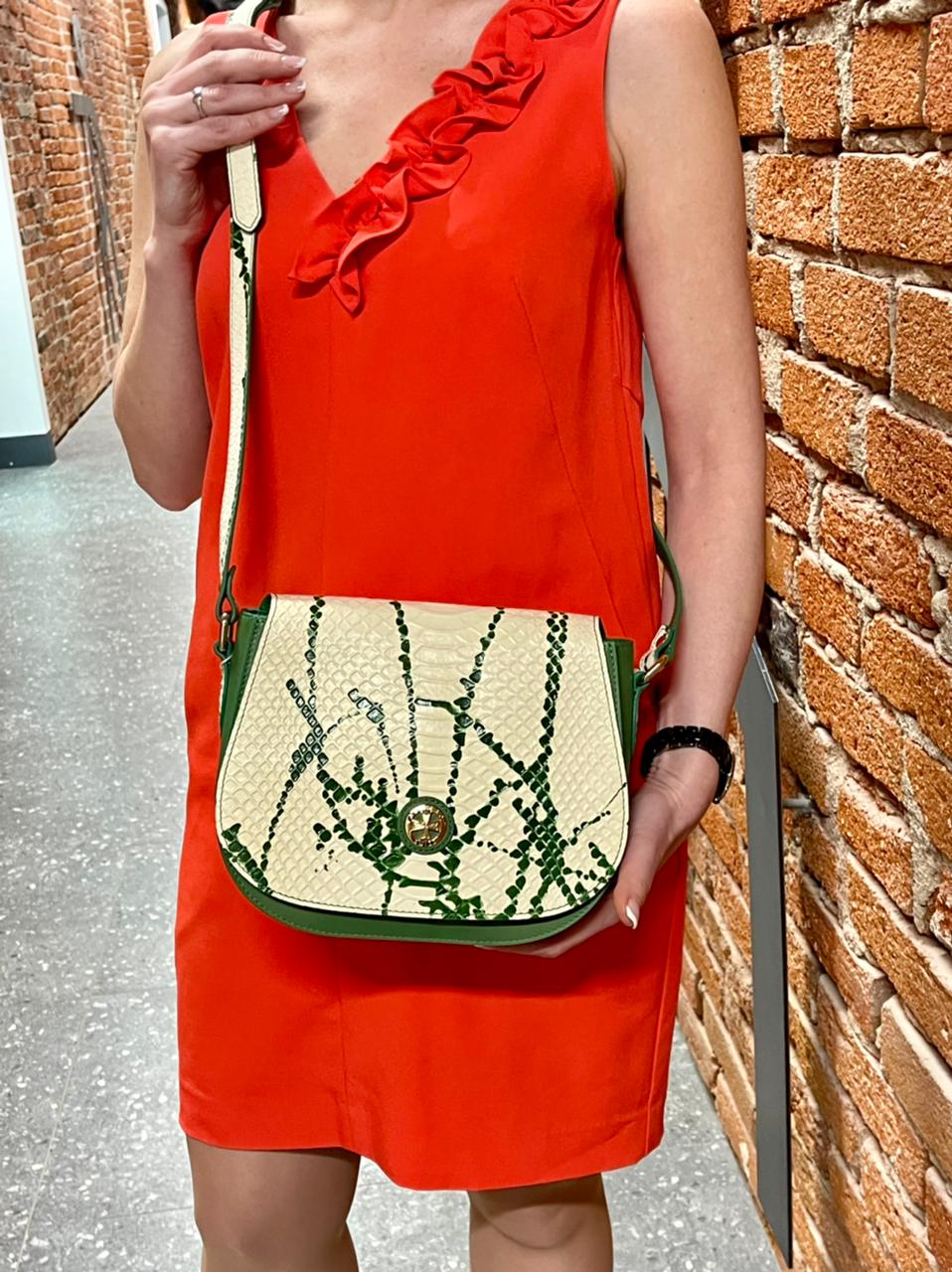 Сумка-клатч Narvin9960-N.Anaconda Green Сумки