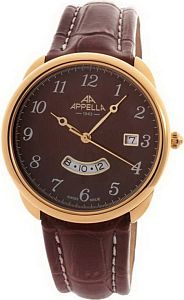 Мужские часы Appella Leather Line Round 4365-10115 Наручные часы