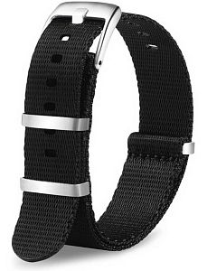 Ремешок НАТО из качественного нейлона черный 22 мм Ремешки и браслеты для часов Ремешок НАТО из качественного нейлона черный 22 мм Ремешки и браслеты для часов