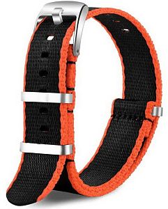 Ремешок НАТО из качественного нейлона черно-оранжевый 22 мм Ремешки и браслеты для часов Ремешок НАТО из качественного нейлона черно-оранжевый 22 мм Ремешки и браслеты для часов
