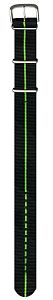 Ремешок Traser №72 текстильный черный с зеленой полосой 107418 Ремешки и браслеты для часов