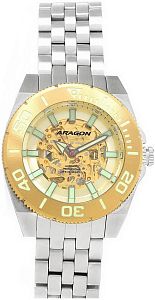 Мужские часы Aragon Silverjet Skeleton Automatic A042GLD Наручные часы