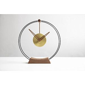 Часы Nomon MINI Aire, walnut,  D=26 см, H30cm, W9cm Настольные часы