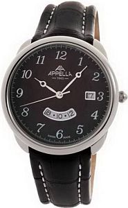 Мужские часы Appella Leather Line Round 4365-3014 Наручные часы